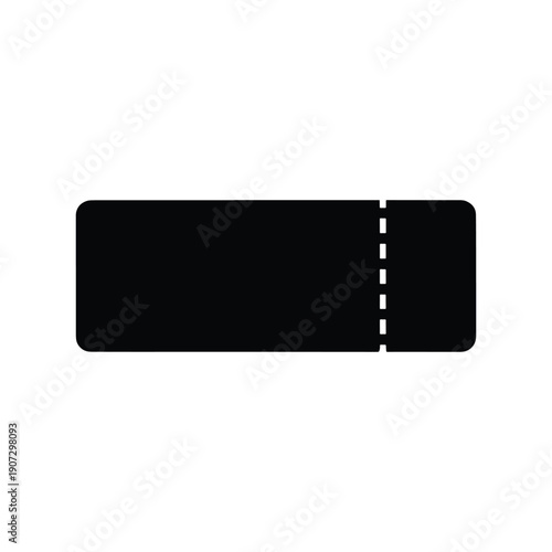 Solid Black Boarding Pass Ticket Silhouette Icon Vector