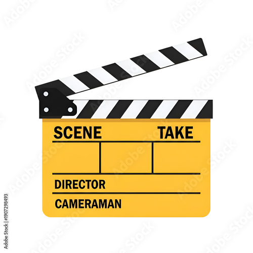 Clapperboard Icon A Detailed Illustration of a Classic Film Production Tool.