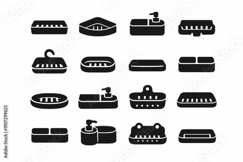 Organizer vector modern silhouette design image generation accessory caddy icon bathroom utility