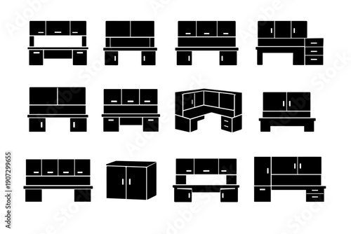 Form generation design hutch vector image helper icon simple office closed cabinet