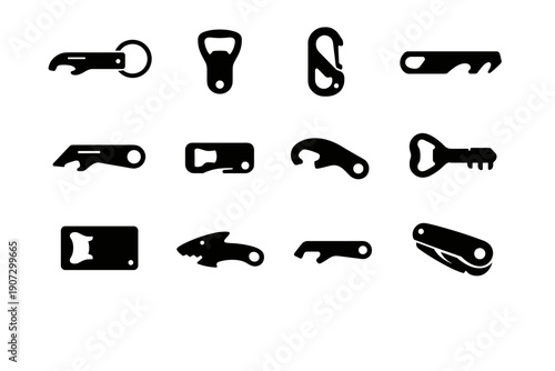 Solid small opener tool aid micro vector icon accessory bottle lightweight icons
