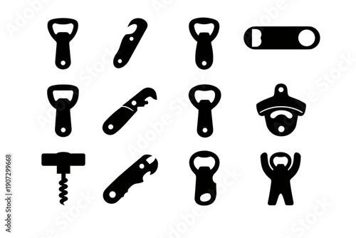 Item icon bottle tool solid modern vector household icons opener utility kitchen