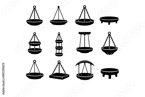 Solid simple suspended icon pot floating gardening generation vector saucer elevated indoor