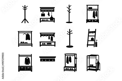 Generation simple icon holder organizer form entryway vector storage decor clean modern