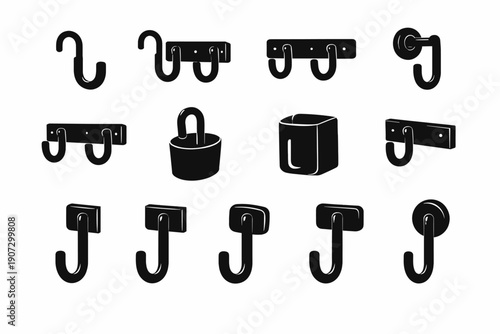 Icon sturdy generation hook image vector design modern geometry simple rain storage