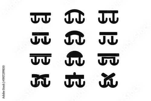 Management image storage hook solid element icon vector practical simple generation double