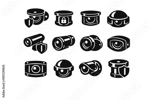 Generation simple vector image peephole element icon home hardware door protection enclosed