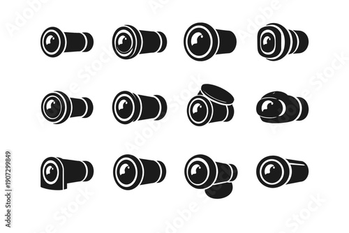 Image door icon vector entry lens abstract solid balanced simple silhouette generation