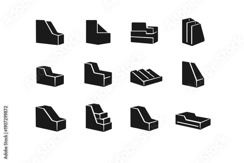 Solid vector silhouette image urban compact generation magazine space document design simple