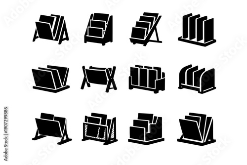 Reading simple organizer vector lounge generation printed paper home icon accessory image