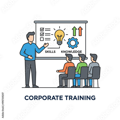 Corporate training and professional skills development concept