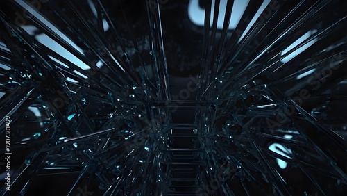 abstract background of blue glass