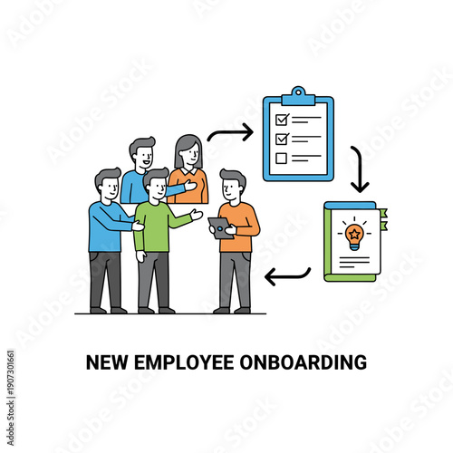 New employee onboarding and adaptation process concept