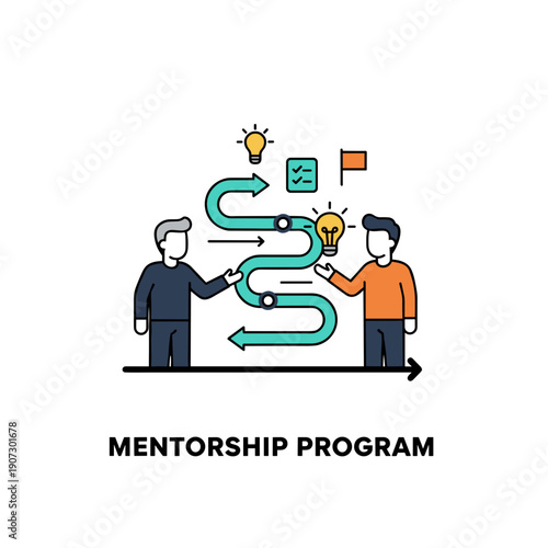 Mentorship program and professional knowledge transfer concept