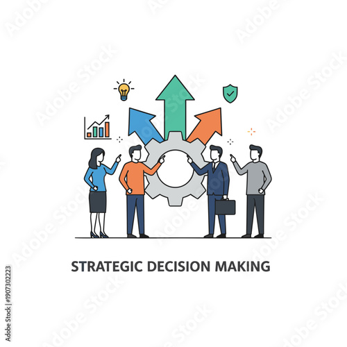 Strategic decision making and business leadership concept
