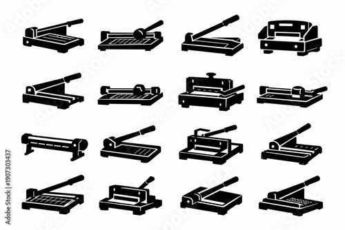 Trimmer image generation simple equipment icon precision cutter vector professional tool utility