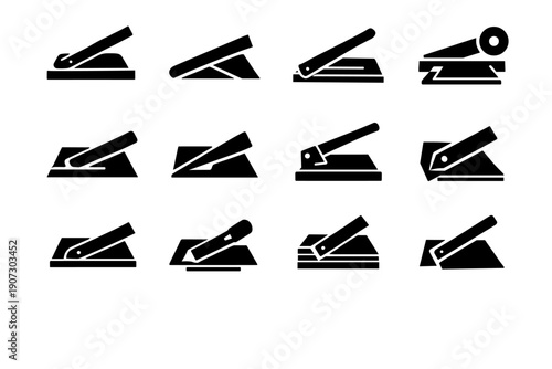 Silhouette cutter shape simplified vector design paper generation solid form icon image