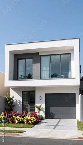 Wallpaper Mural modern house with flowers Torontodigital.ca