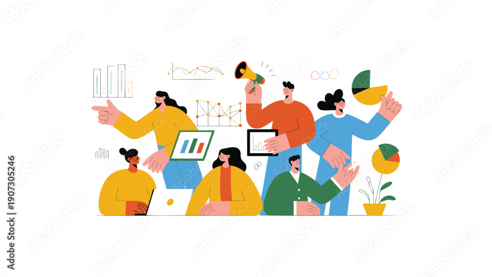 Fototapeta premium Diverse People Working Collaborating Office