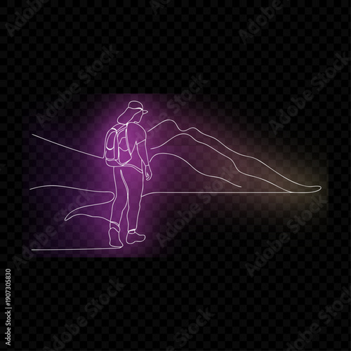 Person Walking With Backpack