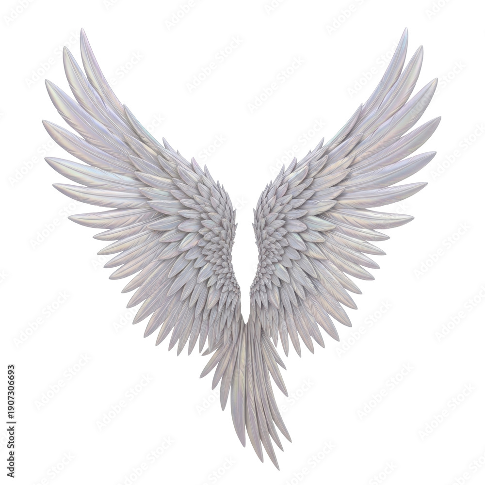 Fototapeta premium Shimmering White Angel Wings