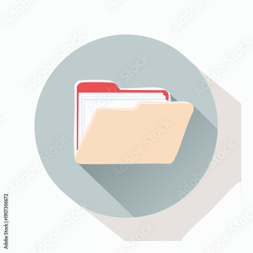 Clean Flat Folder Vector Icon for File Management and User Interface