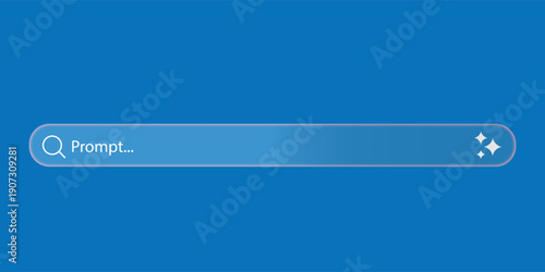 Search bar with magic effect, concept of ai art generation and prompt input