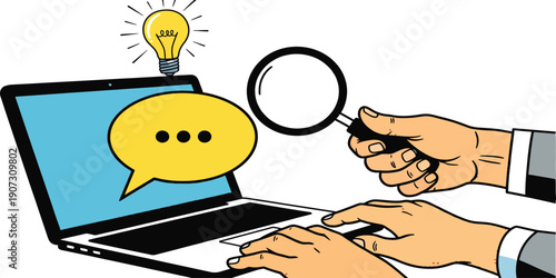 A cartoon illustration of a businessman and woman in an office completing a handshake with money to represent a successful business idea