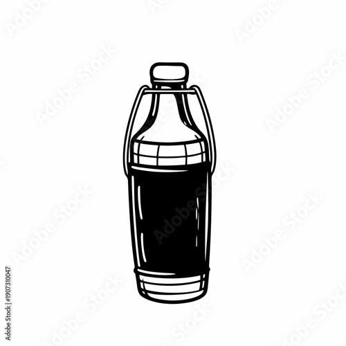picnic bottle silhouette icon clean vector minimal