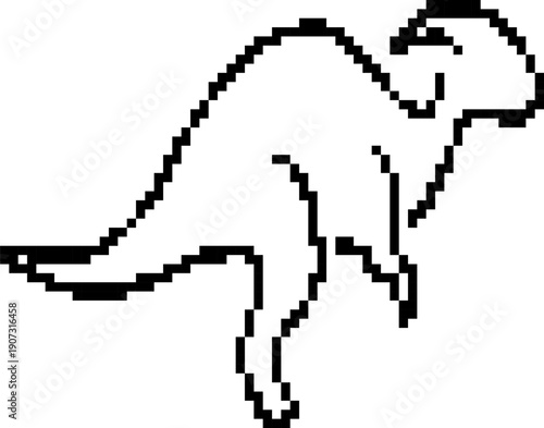 Dinosaur 8-bit pixel icon. Vector illustration.