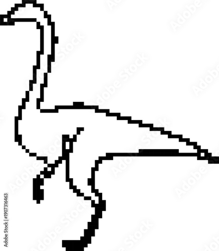 Dinosaur 8-bit pixel icon. Vector illustration.