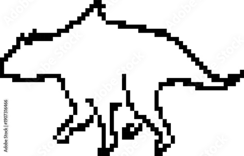 Dinosaur 8-bit pixel icon. Vector illustration.