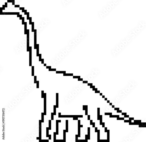 Dinosaur 8-bit pixel icon. Vector illustration.