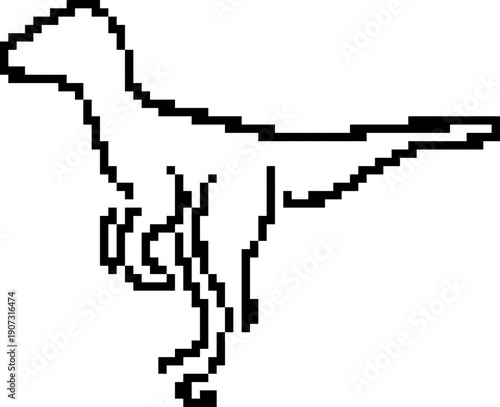 Dinosaur 8-bit pixel icon. Vector illustration.