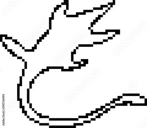 Dinosaur 8-bit pixel icon. Vector illustration.