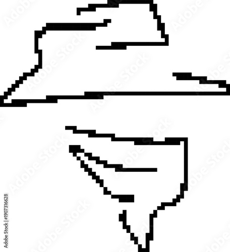 Cowboy 8-bit pixel icon. Vector illustration.