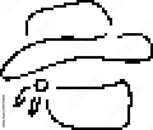 Cowboy 8-bit pixel icon. Vector illustration.