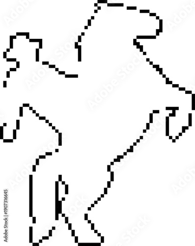 Cowboy 8-bit pixel icon. Vector illustration.