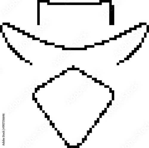 Cowboy 8-bit pixel icon. Vector illustration.