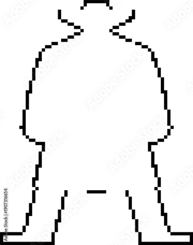 Cowboy 8-bit pixel icon. Vector illustration.