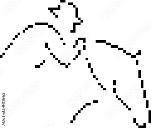 Cowboy 8-bit pixel icon. Vector illustration.