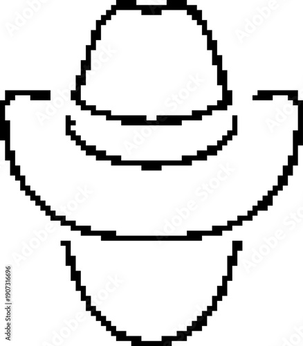 Cowboy 8-bit pixel icon. Vector illustration.