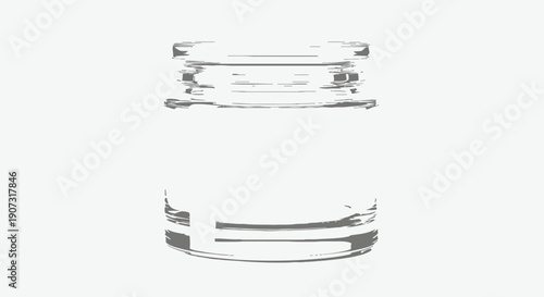 Clear glass jar with metal lid on white background