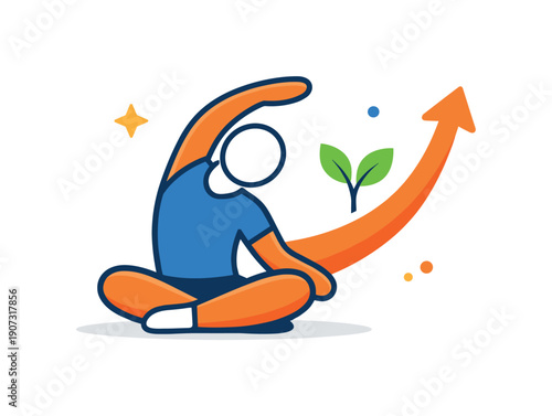 Human adaptability and calm resilience in AI accelerated work environments requiring continuous learning and change, a flexible human figure paired with a