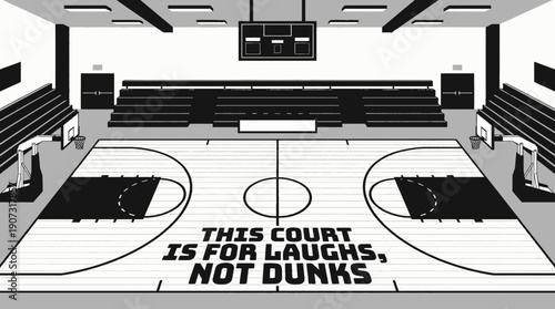 empty basketball court indoor arena sports facility with professional competition training infrastructure architecture wooden floor and clear line markings prepared for tournament game