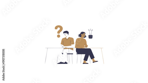 Two Business People Discussing Problem at Desk