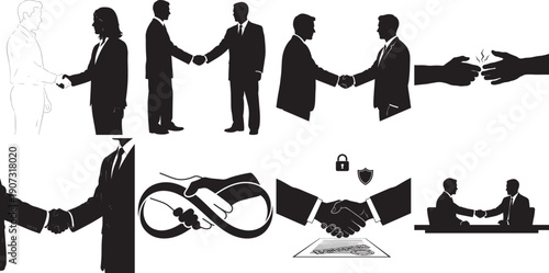 Urban Music Scene Silhouettes: Breakdancers, DJs, Rappers, and Performers