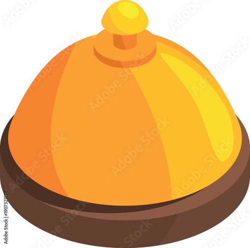 Hotel reception bell isometric icon. Service call icon