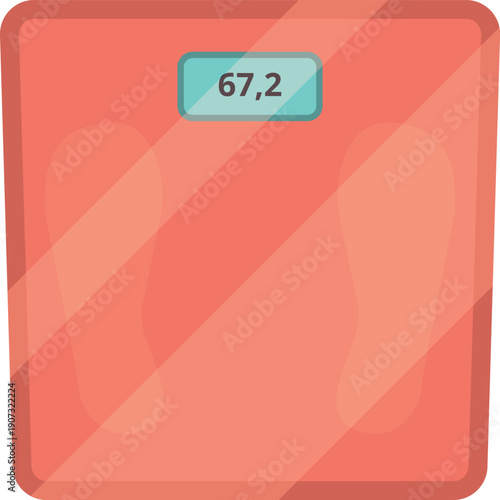 Floor scales for body weight measure cartoon icon