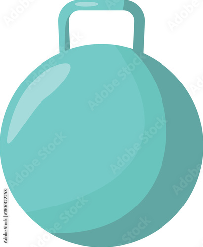 Heavy gym kettlebell cartoon icon. Lifting equipment